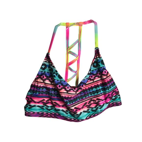 Hilor Bikini Girls Size 14-16 Multicolor Back Strap 2 Piece Swimsuit Geometric - Picture 2 of 9